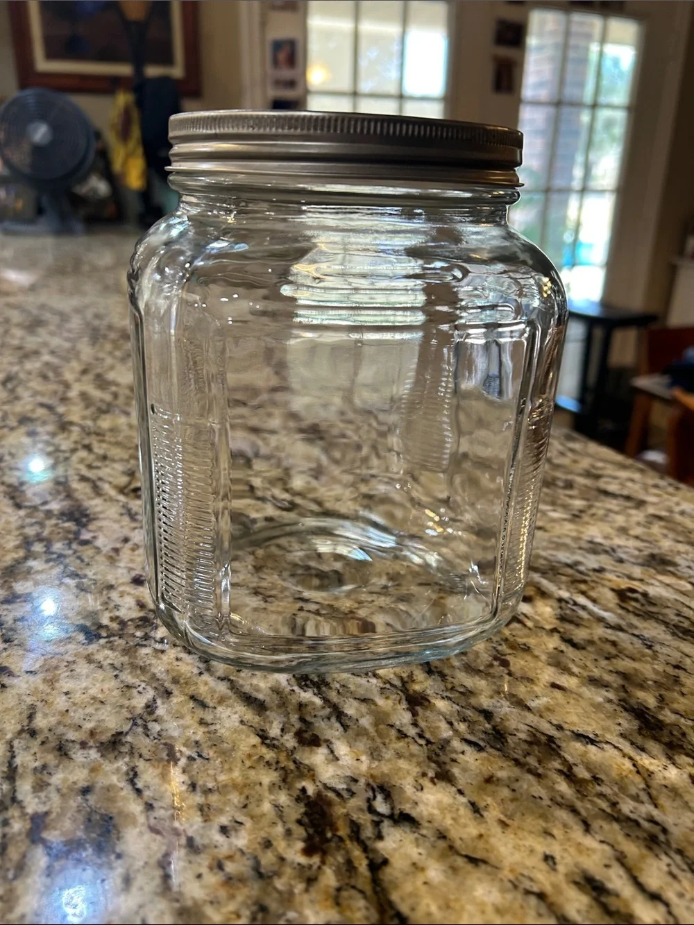 Glass Pantry Storage Jar with Metal Lid - Clear
